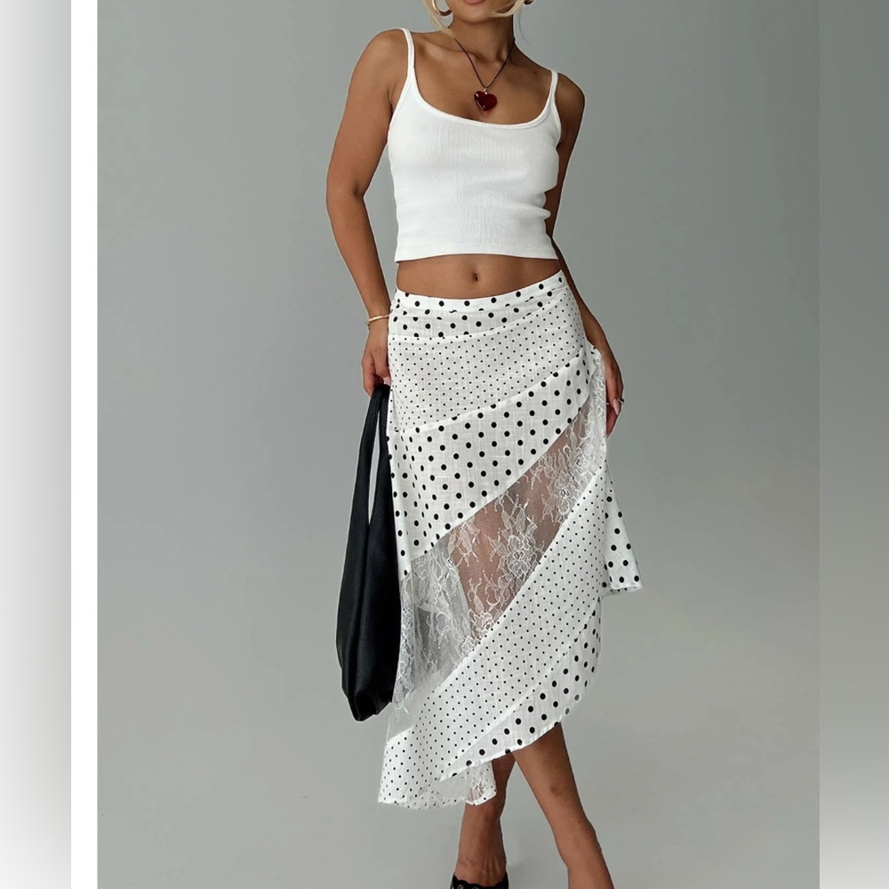 Princess Polly Black and White Polka Dot Skirt